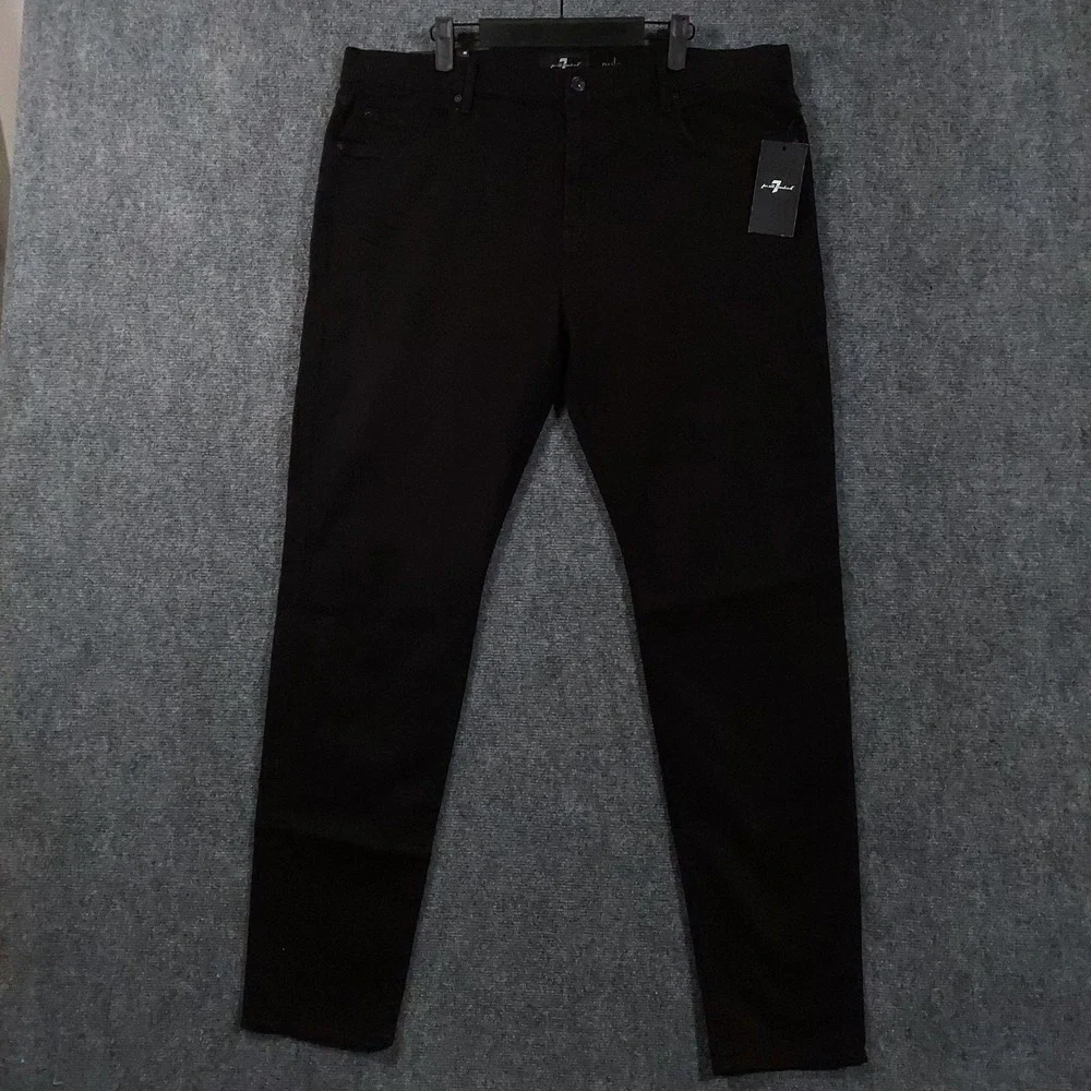 7 For All Mankind Ryley‎ Jeans Mens 40x32 Black True Skinny Luxe Performance
